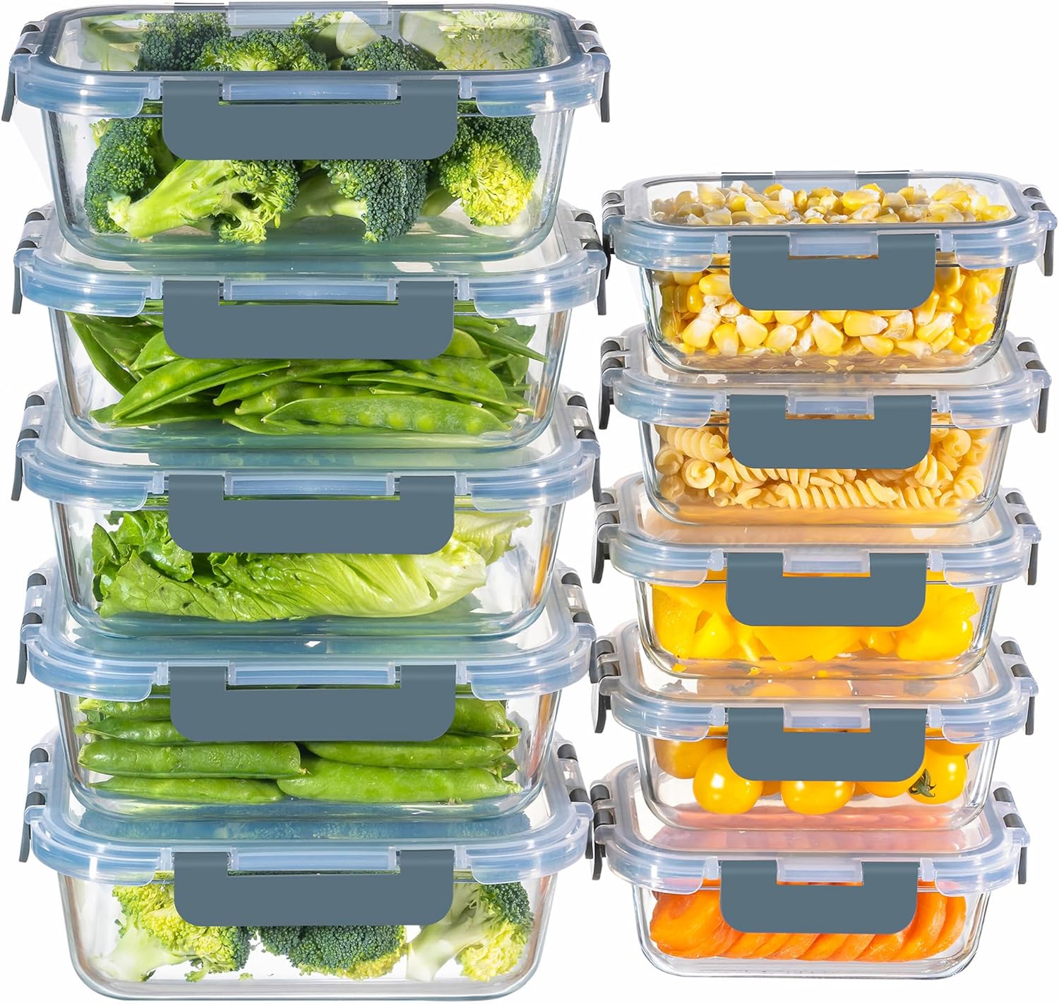 Tuppers de cristal herméticos set 6 piezas